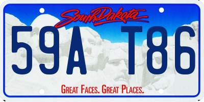 SD license plate 59AT86
