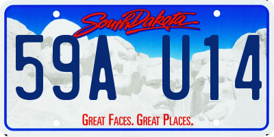 SD license plate 59AU14