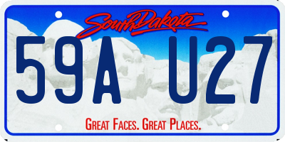 SD license plate 59AU27