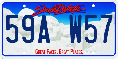 SD license plate 59AW57