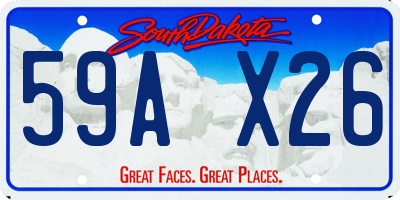 SD license plate 59AX26