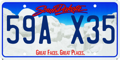SD license plate 59AX35