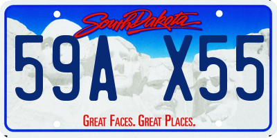 SD license plate 59AX55