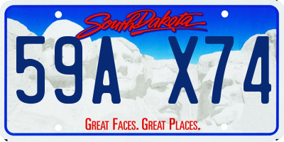 SD license plate 59AX74