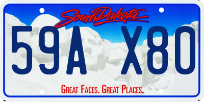 SD license plate 59AX80