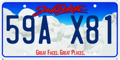 SD license plate 59AX81