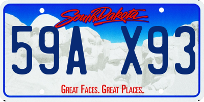 SD license plate 59AX93