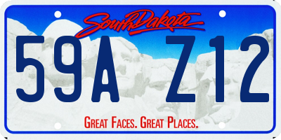 SD license plate 59AZ12