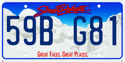 SD license plate 59BG81