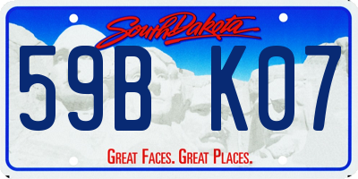 SD license plate 59BK07
