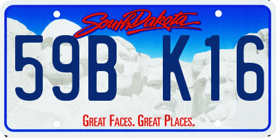 SD license plate 59BK16