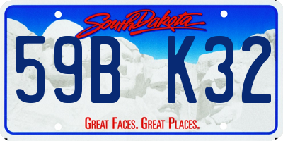 SD license plate 59BK32