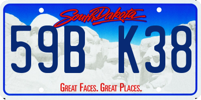 SD license plate 59BK38
