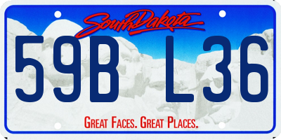 SD license plate 59BL36