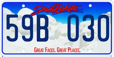 SD license plate 59BO30