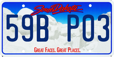 SD license plate 59BP03