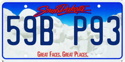 SD license plate 59BP93