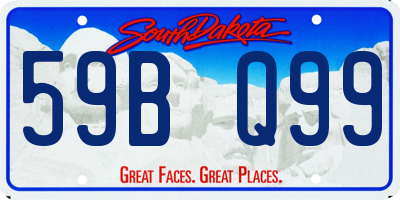 SD license plate 59BQ99