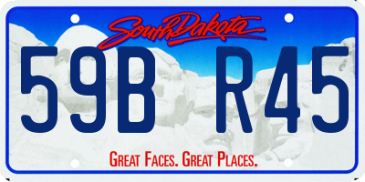 SD license plate 59BR45
