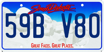 SD license plate 59BV80