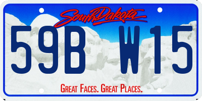 SD license plate 59BW15