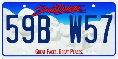 SD license plate 59BW57
