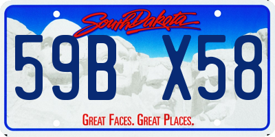 SD license plate 59BX58