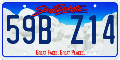 SD license plate 59BZ14