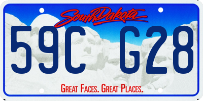 SD license plate 59CG28