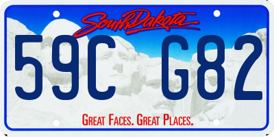 SD license plate 59CG82