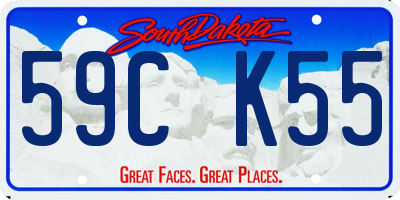 SD license plate 59CK55