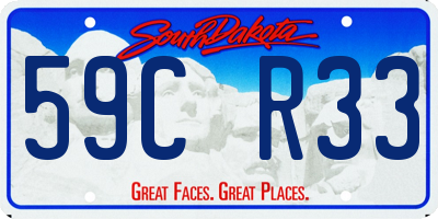 SD license plate 59CR33