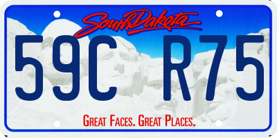 SD license plate 59CR75