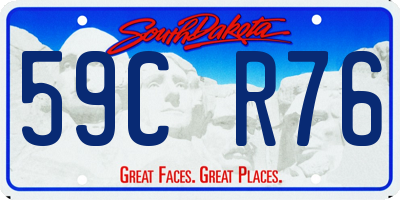 SD license plate 59CR76