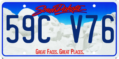 SD license plate 59CV76