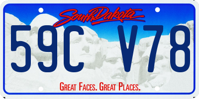 SD license plate 59CV78