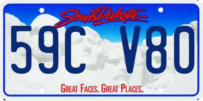 SD license plate 59CV80