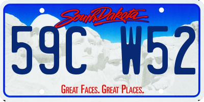SD license plate 59CW52
