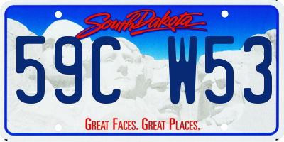 SD license plate 59CW53