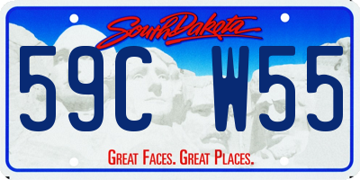 SD license plate 59CW55