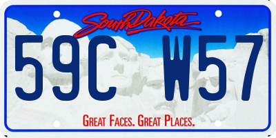 SD license plate 59CW57