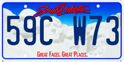 SD license plate 59CW73
