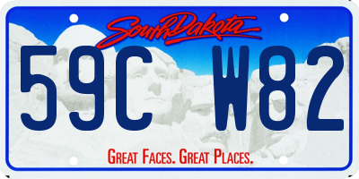 SD license plate 59CW82