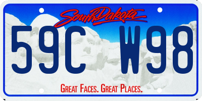 SD license plate 59CW98