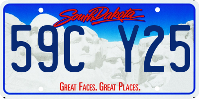 SD license plate 59CY25