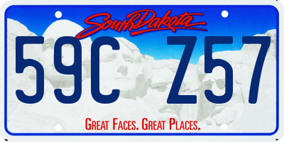 SD license plate 59CZ57