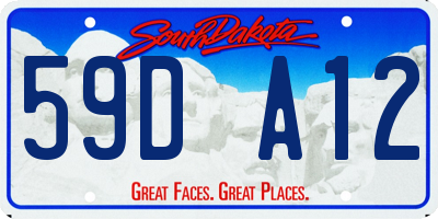 SD license plate 59DA12