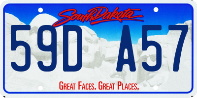 SD license plate 59DA57