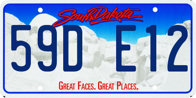 SD license plate 59DE12