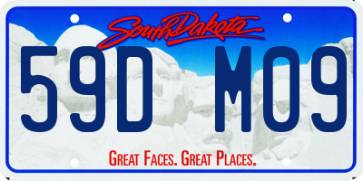 SD license plate 59DM09